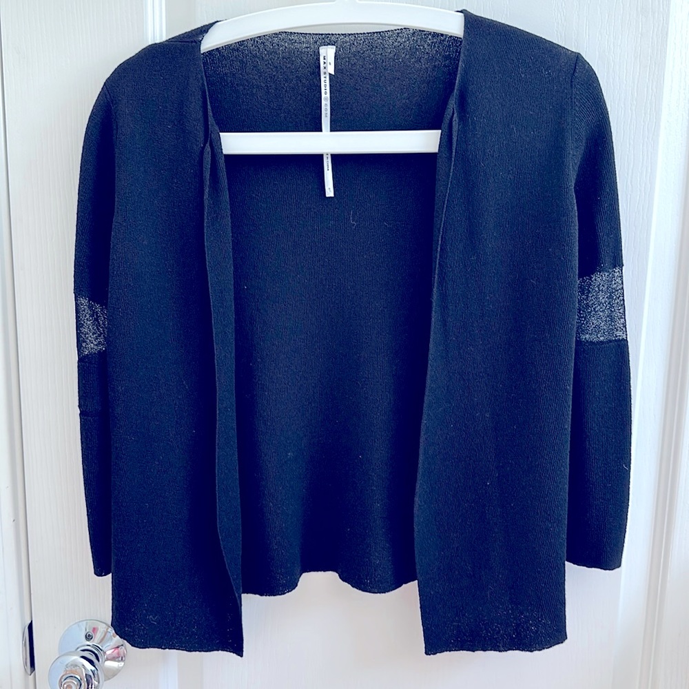 Max Studio black drape style women cardigan size S
